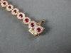 2.94CT DIAMOND & AAA RUBY 14KT ROSE GOLD ROUND HALO MULTI FLOWER TENNIS BRACELET