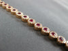 2.94CT DIAMOND & AAA RUBY 14KT ROSE GOLD ROUND HALO MULTI FLOWER TENNIS BRACELET