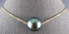 ESTATE LARGE AAA TAHITIAN PEARL 18KT YELLOW GOLD 3D CLASSIC SOLITAIRE NECKLACE