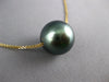 ESTATE LARGE AAA TAHITIAN PEARL 18KT YELLOW GOLD 3D CLASSIC SOLITAIRE NECKLACE