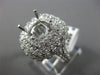 ESTATE EXTRA LARGE 1.7CT DIAMOND 14K GOLD TRIPLE HALO SEMI MOUNT ENGAGEMENT RING