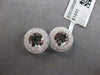 ESTATE LARGE .44CT DIAMOND 18K WHITE GOLD 3D CLASSIC DOUBLE HALO EARRING JACKETS