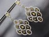 ESTATE LARGE 1.91CT WHITE & FANCY YELLOW DIAMOND 18K 2 TONE GOLD FLOWER EARRINGS