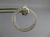 ESTATE .62CT DIAMOND 18KT WHITE GOLD 3D SIDEWAYS ROUND NAIL FUN HOOP EARRINGS