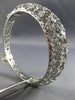 ESTATE LARGE 4.50CT DIAMOND 14KT WHITE GOLD 3D WEB ETOILE BEZEL BANGLE BRACELET