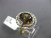 ESTATE LARGE 2.57CT DIAMOND & AAA SMOKY TOPAZ 14KT YELLOW GOLD ENGAGEMENT RING