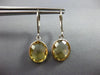 ESTATE 9.0CT AAA CITRINE 14KT WHITE GOLD OVAL BEZEL LEVER BACK HANGING EARRINGS