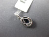 ESTATE .73CT DIAMOND & AAA SAPPHIRE 18K WHITE GOLD 3D CLASSIC OVAL HALO PENDANT