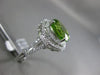 ESTATE LARGE 3.32CT DIAMOND & AAA PERIDOT 14KT WHITE GOLD 3D HALO FILIGREE RING