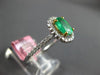 ESTATE 1.08CT DIAMOND & AAA EMERALD 18KT TWO TONE GOLD 3D HALO ENGAGEMENT RING