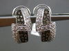 ESTATE WIDE 2.25CT WHITE & FANCY DIAMOND 14K WHITE GOLD ZIG ZAG CLIP ON EARRINGS