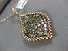 ESTATE EXTRA LARGE 2.20CT MULTI COLOR DIAMOND 18K ROSE GOLD 3D TEAR DROP PENDANT