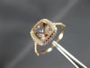 ESTATE 1.64CT DIAMOND & AAA MORGANITE 14K ROSE GOLD CUSHION SQUARE HALO FUN RING