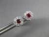 ESTATE .63CT DIAMOND & AAA RUBY 18KT WHITE GOLD 3D CLUSTER FLOWER STUD EARRINGS