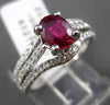 ESTATE WIDE 1.77CT DIAMOND & EXTRA FACET RUBY 18KT WHITE GOLD 3D ENGAGEMENT RING