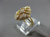 ESTATE WIDE .36CT ROUND DIAMOND 14K YELLOW GOLD 3D FILIGREE MILGRAIN FLOWER RING