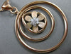 EXTRA LARGE .22CT DIAMOND 18K ROSE GOLD 3D CIRCULAR MATTE & SHINY FLOWER PENDANT