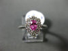 ESTATE 1.08CT DIAMOND & AAA PINK SAPPHIRE 18KT WHITE GOLD HALO ENGAGEMENT RING