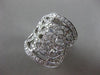 ESTATE EXTRA LARGE 3.50CT DIAMOND 18KT WHITE GOLD 3D OPEN FILIGREE FLOWER RING