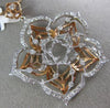 ESTATE EXTRA LARGE 1.44CT DIAMOND 14K WHITE & ROSE GOLD SNOWFLAKE FLOWER PENDANT
