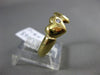 ESTATE .06CT ROUND DIAMOND 14KT YELLOW GOLD 3D ETOILE DOUBLE HEART LOVE RING