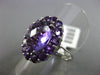 ESTATE LARGE 3.41CT AAA EXTRA FACET AMETHYST 14KT WHITE GOLD 3D FLOWER FUN RING