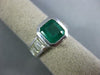2.90CT DIAMOND & AAA EMERALD 14KT WHITE GOLD 3D SQUARE OCTAGON ENGAGEMENT RING