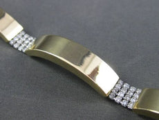 ESTATE WIDE 1.80CT DIAMOND 14KT WHITE & YELLOW GOLD 3D SEMI MOON LINK BRACELET