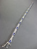 ESTATE 4.29CT DIAMOND & AAA TANZANITE 14KT WHITE GOLD 3D BAMBOO TENNIS BRACELET