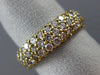 ANTIQUE WIDE 3.50CT DIAMOND 18KT YELLOW GOLD MULTI ROW ETERNITY PAVE RING #19289