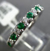 ESTATE .70CT DIAMOND & AAA EMERALD 14K WHITE GOLD COMFORT FIT ANNIVERSARY RING