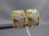ESTATE WIDE 1.0CT DIAMOND 14K TWO TONE GOLD 3D HANDCRAFTED CLIP ON EARRINGS