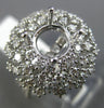 ESTATE LARGE 1.44CT DIAMOND 14KT WHITE GOLD 3D FLOWER SEMI MOUNT ENGAGEMENT RING