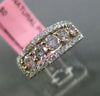 ESTATE WIDE 1.25CT DIAMOND 18K 2 TONE GOLD 5 STONE HALO WEDDING ANNIVERSARY RING