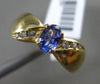 ESTATE .12CT DIAMOND & AAA TANZINITE 14KT YELLOW GOLD 3D INFINITY PROMISE RING