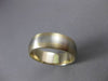 ESTATE 14KT WHITE & YELLOW GOLD MATTE HANDCRAFTED WEDDING BAND RING 7mm #23226