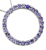 ESTATE 1.35CT AAA TANZANITE 14K WHITE GOLD ROUND CIRCLE OF LIFE FLOATING PENDANT
