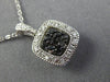 ESTATE .30CT WHITE & BLACK DIAMOND 14KT WHITE GOLD 3D SQUARE FILIGREE PENDANT