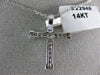 ESTATE .32CT DIAMOND 14KT WHITE GOLD 3D CLASSIC CROSS FLOATING PENDANT #22948