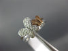 ESTATE .22CT DIAMOND 14KT WHITE & ROSE GOLD 3D DOUBLE BUTTERFLY FUN LOVE RING