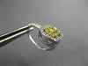 1.0CT WHITE & FANCY YELLOW DIAMOND 14KT 2 TONE GOLD SQUARE LEVER BACK EARRINGS