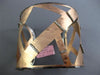 ESTATE LARGE .69CT DIAMOND 14K WHITE & ROSE GOLD 3D CRISS CROSS BANGLE BRACELET