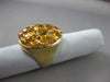 ESTATE EXTRA LARGE 12.0CT AAA CITRINE 14KT YELLOW GOLD ITALIAN OVAL CLUSTER RING