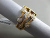 ESTATE 1.26CT DIAMOND 18KT ROSE GOLD 3D CLUSTER MULTI ROW & SHAPE BAMBOO RING