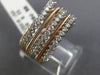 ESTATE WIDE .61CT ROUND DIAMOND 14KT ROSE GOLD 3D MULTI ROW ROPE LOVE RING