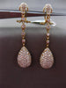 ESTATE LARGE 3.22CT DIAMOND 18K ROSE GOLD DIAMOND BY THE YARD FILIGREE EARRINGS