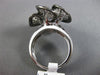 EXTRA LARGE 2.93CT WHITE & BLACK DIAMOND 18K WHITE GOLD MULTI LEAF FLOWER RING