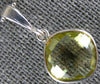 ESTATE 4.0CT AAA LEMON QUARTZ 14KT WHITE GOLD 3D CUSHION CLASSIC BEZEL PENDANT