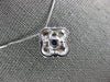 ESTATE .18CT DIAMOND & AAA SAPPHIRE 14KT WHITE GOLD 3D FLOWER SQUARE FUN PENDANT
