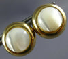 ESTATE LARGE 14KT YELLOW GOLD AAA MOON STONE CIRCULAR CLIP ON EARRINGS #24401